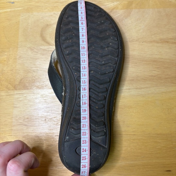 UGG Women's 8 (approx) Black Leather Sandals with Shearling Comfort Sole Suede - Picture 9 of 11